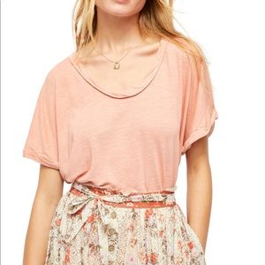 Free People Under the Sun Shirt in Orange Size S